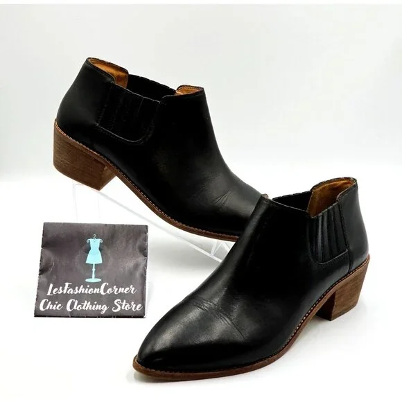 Madewell Women's Black Leather Myles Slip-On Ankle Booties  Size 10 2323 - Picture 6 of 16